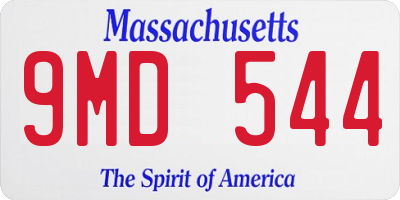 MA license plate 9MD544