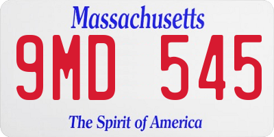 MA license plate 9MD545