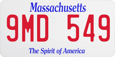 MA license plate 9MD549
