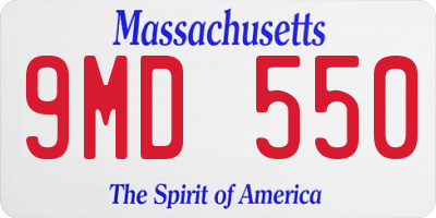 MA license plate 9MD550
