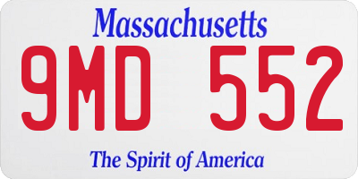 MA license plate 9MD552