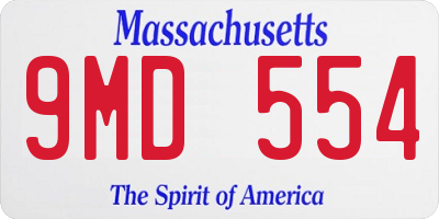 MA license plate 9MD554