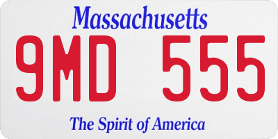 MA license plate 9MD555