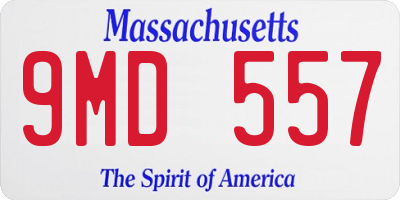 MA license plate 9MD557