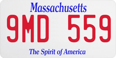 MA license plate 9MD559