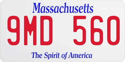 MA license plate 9MD560