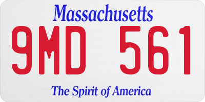 MA license plate 9MD561