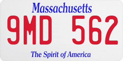 MA license plate 9MD562