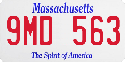 MA license plate 9MD563