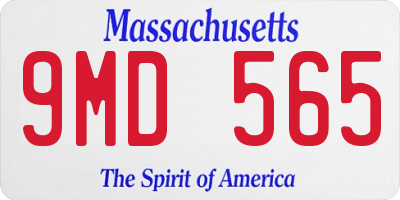 MA license plate 9MD565