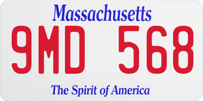MA license plate 9MD568