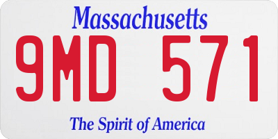 MA license plate 9MD571