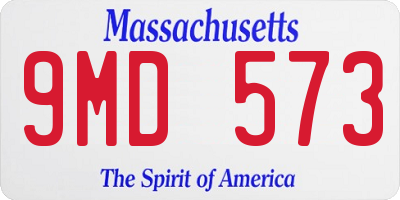 MA license plate 9MD573