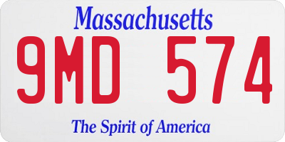 MA license plate 9MD574