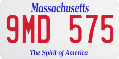 MA license plate 9MD575