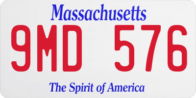 MA license plate 9MD576