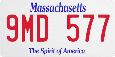 MA license plate 9MD577