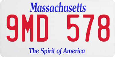 MA license plate 9MD578