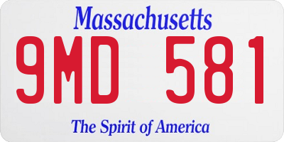 MA license plate 9MD581