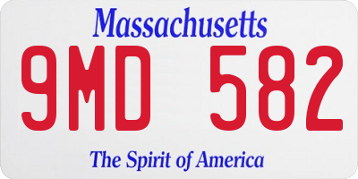 MA license plate 9MD582