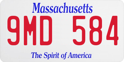MA license plate 9MD584