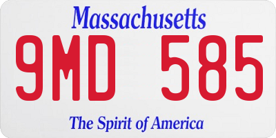 MA license plate 9MD585