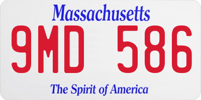 MA license plate 9MD586