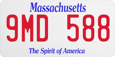 MA license plate 9MD588