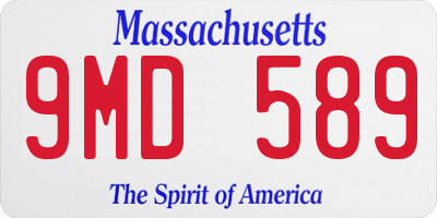 MA license plate 9MD589