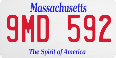 MA license plate 9MD592