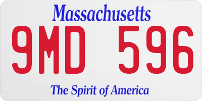 MA license plate 9MD596