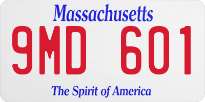 MA license plate 9MD601