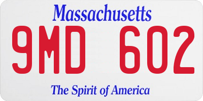 MA license plate 9MD602