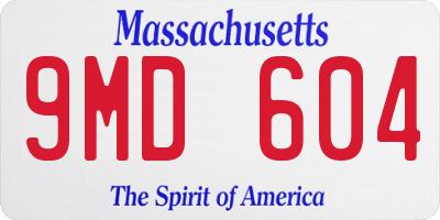 MA license plate 9MD604
