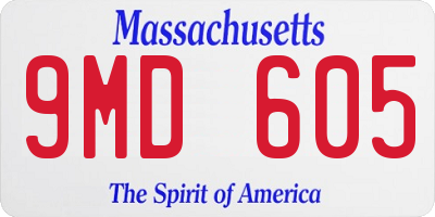 MA license plate 9MD605