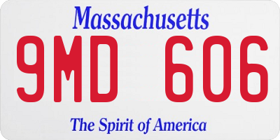 MA license plate 9MD606