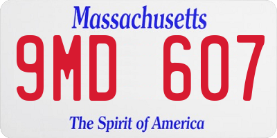 MA license plate 9MD607