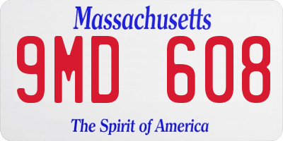 MA license plate 9MD608