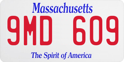 MA license plate 9MD609