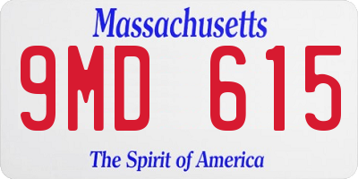 MA license plate 9MD615