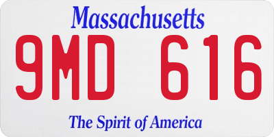 MA license plate 9MD616