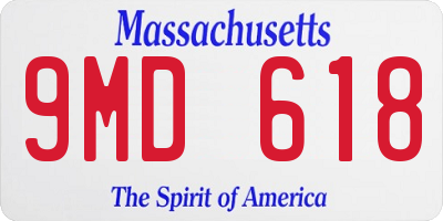 MA license plate 9MD618