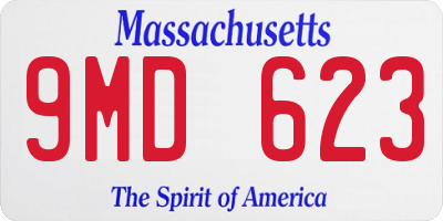 MA license plate 9MD623