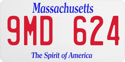 MA license plate 9MD624