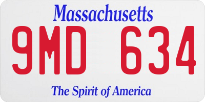 MA license plate 9MD634