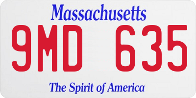 MA license plate 9MD635