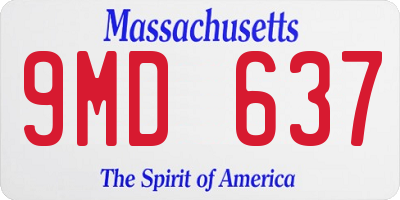MA license plate 9MD637