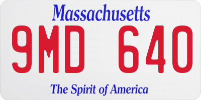MA license plate 9MD640