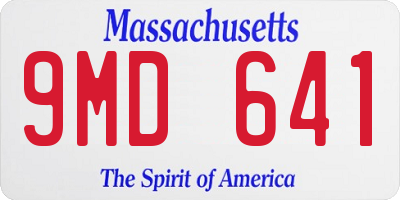 MA license plate 9MD641