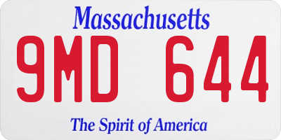 MA license plate 9MD644